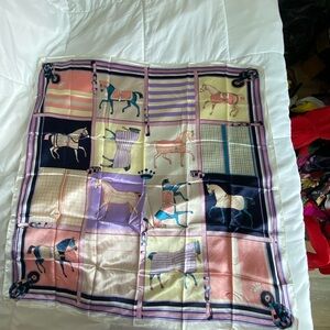 Pink and Purple Equestrian Print Scarf